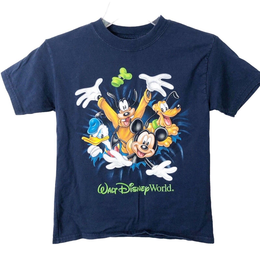Walt Disney World by Hanes Navy Kids' Double Sided Character T-Shirt Size Small